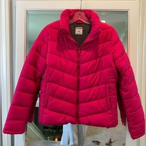 Puffer jacket solid pink